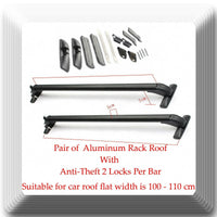 Aluminum CarTop Luggage Roof Rack Cross Bar Carrier Adjustable 100-110cm W/Locks
