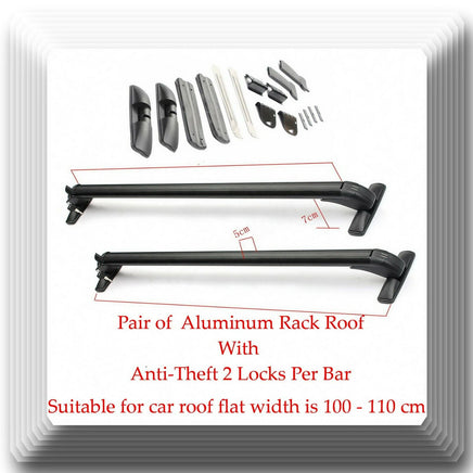 Aluminum CarTop Luggage Roof Rack Cross Bar Carrier Adjustable 100-110cm W/Locks
