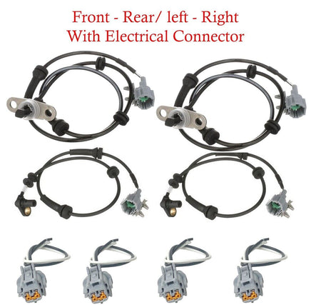 4 ABS Wheel Speed Sensor & ConnectorFront -Rear L/R Fits Nissan Frontier 2011 AT