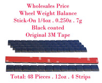 48 Pieces / 12oz Stick on Wheel Weight Balance Black 0.25 oz 1/4oz 3M Red Tape