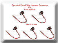5 Kits Pigtail Connector of Fuel Injector FJ1063 Fits  Colorado Canyon H3  5Cyl