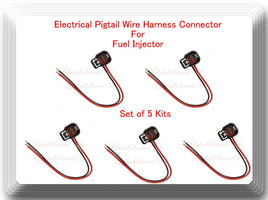 5 Kits Pigtail Connector of Fuel Injector FJ1063 Fits  Colorado Canyon H3  5Cyl