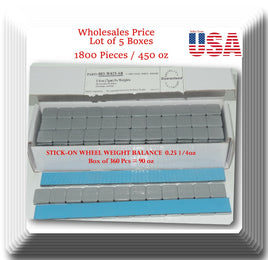 1800 pc  0.25 1/4oz stick on wheel weight balance 150 Strip 5 box of 90oz=450oZ