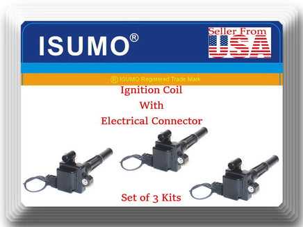 3 x Ignition Coil W/ Connector Fits 4Runner T100 Tacoma Tundra 1995-2004 V6 3.4L