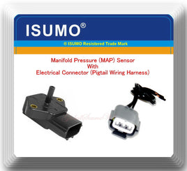 3 Blades Manifold Pressure MAP Sensor W/ Electrical Connector Fits: Mazda Subaru