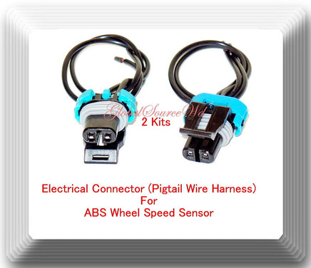 2 Connectors of ABS speed sensors Front L/R Fit:Hummer H2 2003-2007 V8 6.0L