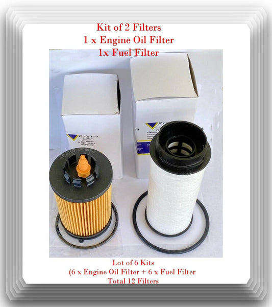 (12 Pcs) 6 x Oil Filter,6x Fuel Filter Fits Fuso Canter FE125 FE160 FE180  FG4X4