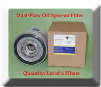 Lot x 6 Dual Flow Oil Filter LF3807 Fits:Chevrolet GMC Isuzu Buses Trucks Diesel