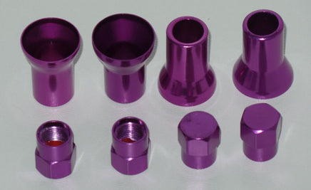 4 Kits TR413C Chrome Purple Color Snap-In Tire Valve Stems Short Black Rubber