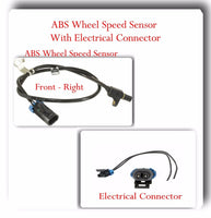 ABS Wheel Speed Sensor w/ Connector Front Right Fits: Chevrolet GMC K2500 K3500