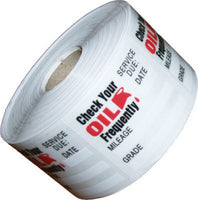 60 Rolls of 500 Total 30000  Stickers Non-personalized Oil Change Sticker