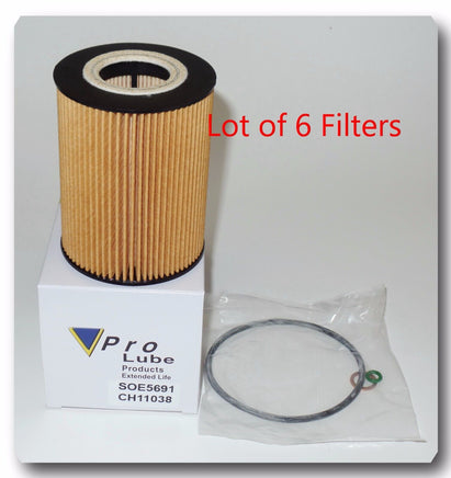 Lot of 6 Engine Oil Filter Fits: BMW M5 M6 Porsche 911 Cayenne Macan Panamera