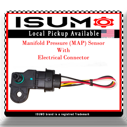 Manifold Absolute Pressure  Map Sensor W/Connector  Fits Alf Romer Porsche GM