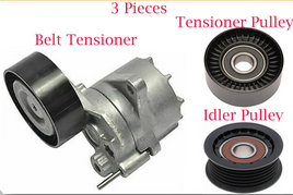 3 Pcs Belt Tensioner/Idler & Tensioner Pulley Fits:Sprinter 2500 3500 2003-2006