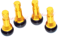 4 Kits TR 413C Chrome yellow  (Gold) Color Snap-In Tire Valve Stems