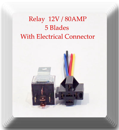 Lot of 6 Kits 12V 80 Amp 5 Pin SPDT Automotive Relay with Wires Harness Socket.0