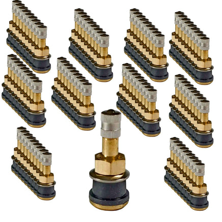 100 x TR501 Straight Brass Tubeless Truck Tire Valve  0.625 Dia , 1.5" Length