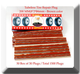 50 Boxes of 30 Trucks Seal Tire Repair Plugs Self VulCanIzing Tubeless 8" x 1/4"