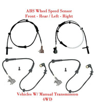 4x ABS Wheel Speed Sensor & Connector Front Rear For Frontier 2005-2019 W/MT 4WD