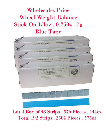 4 Box Stick on Wheel Weight 0.25oz 1/4oz 7g Total 192 Strips 2304 Pcs 576 0z