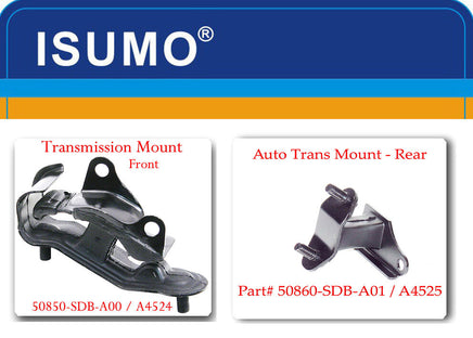 2 Pcs Auto Trans Mount Front & Rear fits 2003-2007 Honda Accord 3.0L-V6