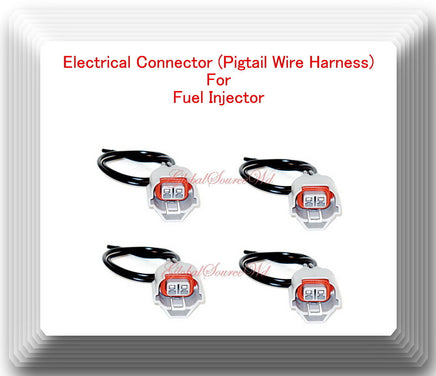 (Set of 4) 2 Wires Electrical Connector of Fuel Injector FJ1012 Fits:Hyundai Kia