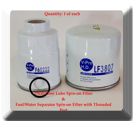 2 Pieces LF3807+F60222 Oil & Fuel Filter Fits: Chevrolet GMC Isuzu Buses Trucks