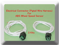 2 ABS Wheel Speed Sensor W/Connectors Front Left & Right Fits Tiida Versa 07-18