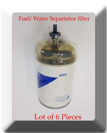 Lot of 6 Fuel/Water Separator Filter R90P Fits:Blue Bird Western Star Volvo 