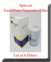 6 x FS1212  Fuel/Water Separator Spin-on with Drain Fits:Freightliner Sterling