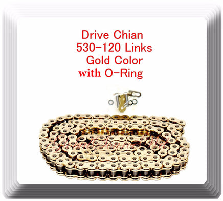 Drive Chain Gold Color 530 x120 Link (With O-ring) For Harley Honda Kawasaki