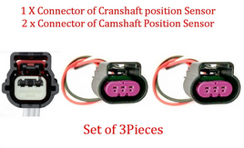 3 X Connector of Camshaft/Crankshaft Position Sensor Fits:GM Saab Saturn L4-2.4L