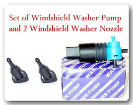 Set of 3 Windshield Washer Pump & Nozzles For Aspen 2007-2009 Durango 2004-2009