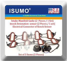 Intake Manifold Gasket, knock sensor W/Harness set Fits Chevrolet GMC Isuzu Saab