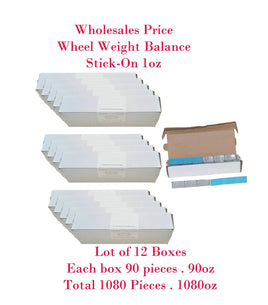 12 Box Wheel Weight Balnace 1oz Total 1080 pcs . 1080oz each box  90 Pcs . 90oz