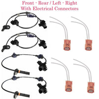 4 x ABS Wheel Speed Sensor & Connectors Front-Rear L/R For Honda CR-V 2007-2011