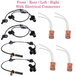 4 x ABS Wheel Speed Sensor & Connectors Front-Rear L/R For Honda CR-V 2007-2011