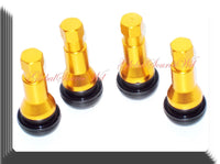 4 Kits TR 413C Chrome yellow  (Gold) Color Snap-In Tire Valve Stems 