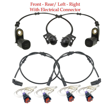 4x ABS Wheel Speed Sensor & Connector Front Rear For ML320 ML430 ML500 ML55 AMG