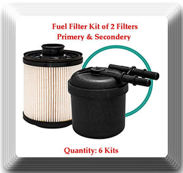 6 Kits FD4615 11-17 6.7L Powerstroke Fuel Filter For F250 350 450 550 650 750
