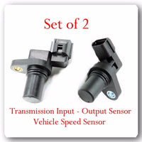 (Set 2) Trans Input & Output Speed Sensor W/ Connectors Fits:Hyundai & Kia