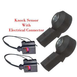 2x Knock Detonation Sensor + Electrical Connector Fits Audi Porsche VW 1998-2021