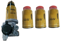 FOR CAT Pump Base Fuel Water Separator Assembly Priming Plus 3 Filters