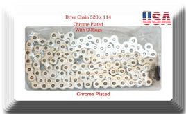 O-Ring Drive Chain Chrome Plated Pitch 520 x 114 Links BMW Honda Kawasaki Suzuki