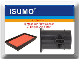 (2 PCs Mass Air Flow Sensor & Air Filter Fits:Nissan Sentra 2002-2006 L4 1.8L