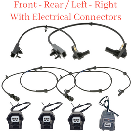 4ABS Wheel Speed Sensor & Connector Front-Rear L/R For Infiniti Q50 Q60 Nissan Z
