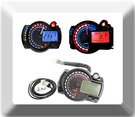 15000 RMP Motorcycle Speedometer Gauge Universal LCD Digit Tachometer Odometer