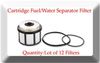 Lot of 12 FD4596 Fuel Filter Fits: Ford F & E Series 7.3L Powerstroke Diesel