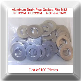 Lot 100 Aluminum Oil Drain Plug Gasket ID:12mm OD:22mm Fits: Lexus Scion Toyota