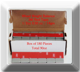 180 Pcs Stick on Self Adhesive Wheel Weights 1/2 0.50 oz TOTAL 90 OZ RED TAPE